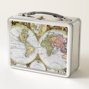Map of the World Metal Lunch Box