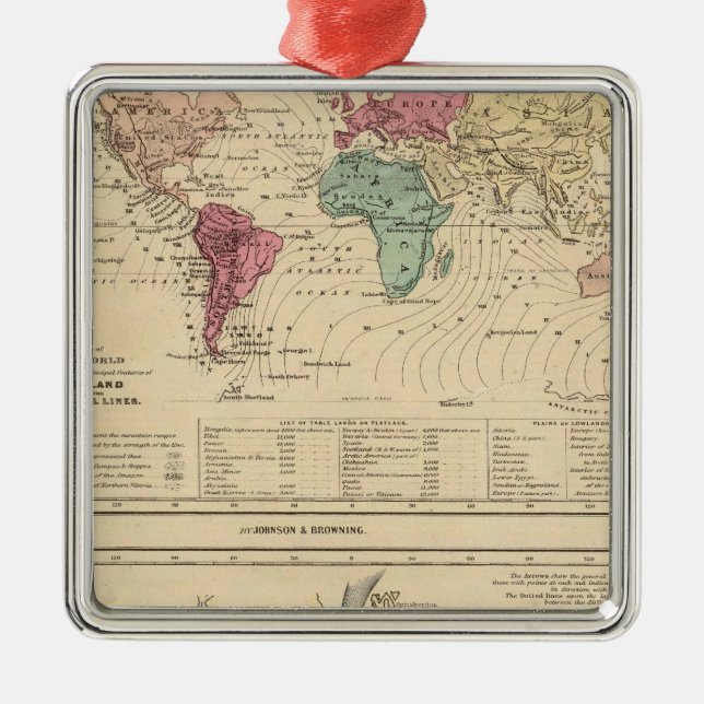 Map of The World Metal Ornament (Front)