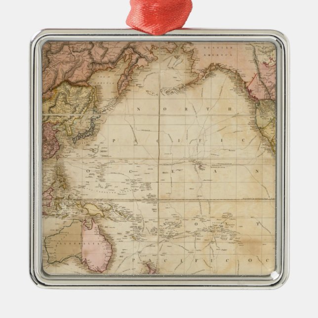 Map of the world metal ornament (Front)