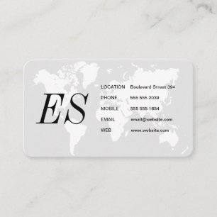 Map of the World / Monogram Business Card