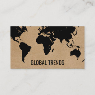 Map of the World   Natural 2 Business Card