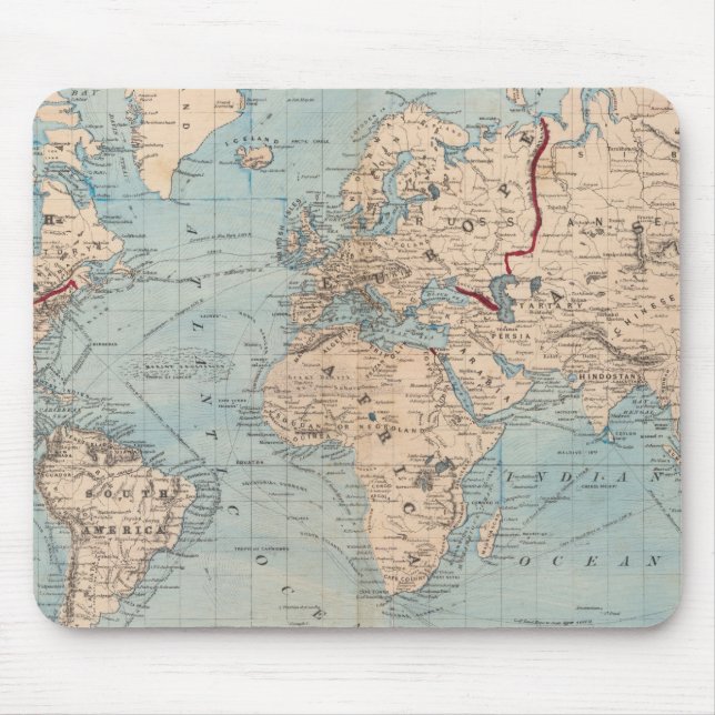 Map of the world on Mercator's projection Mouse Pad (Front)