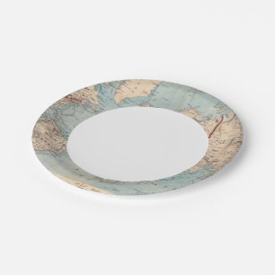 Map of the world on Mercator's projection Paper Plate