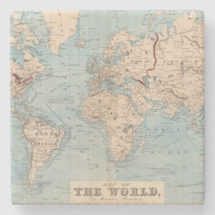 Map of the world on Mercator's projection Stone Coaster
