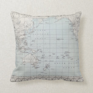Map of the World on Mercator's Projection Throw Pillow