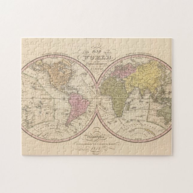 Map Of The World on the Globular Projection 2 Jigsaw Puzzle (Horizontal)