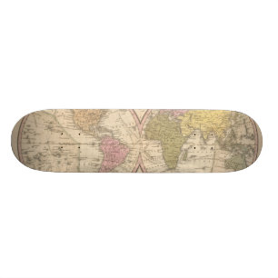 Map Of The World on the Globular Projection 2 Skateboard