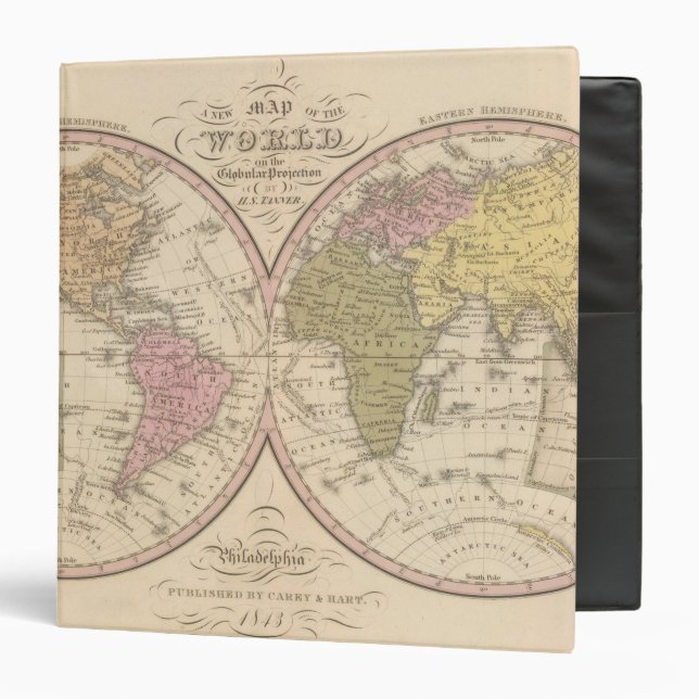 Map Of The World on the Globular Projection Binder (Front/Inside)