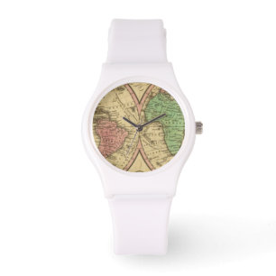 Map Of The World on the Globular Projection Watch