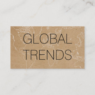 Map of the World  (outline)   Natural Business Card