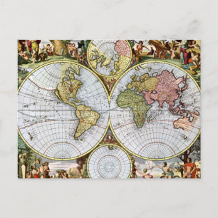 Map of the World Postcard
