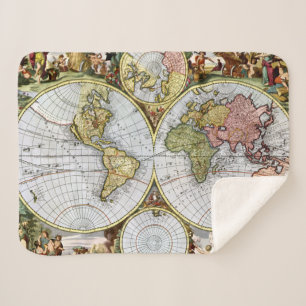 Map of the World Sherpa Blanket