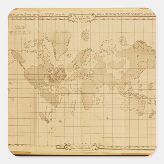 Map of the world square sticker (Front)