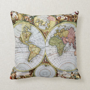 Map of the World Throw Pillow
