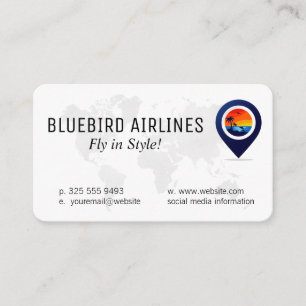 Map of the World   Tropical Island Business Card