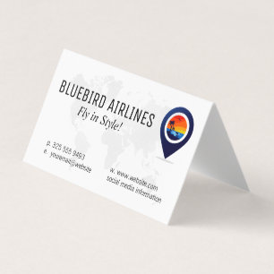 Map of the World   Tropical Island Business Card