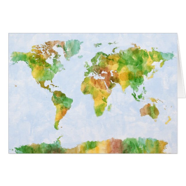 Map of the World Watercolour (Front Horizontal)