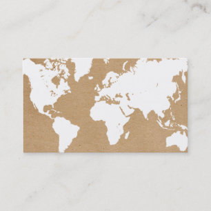 Map of the World (white)   Natural Business Card