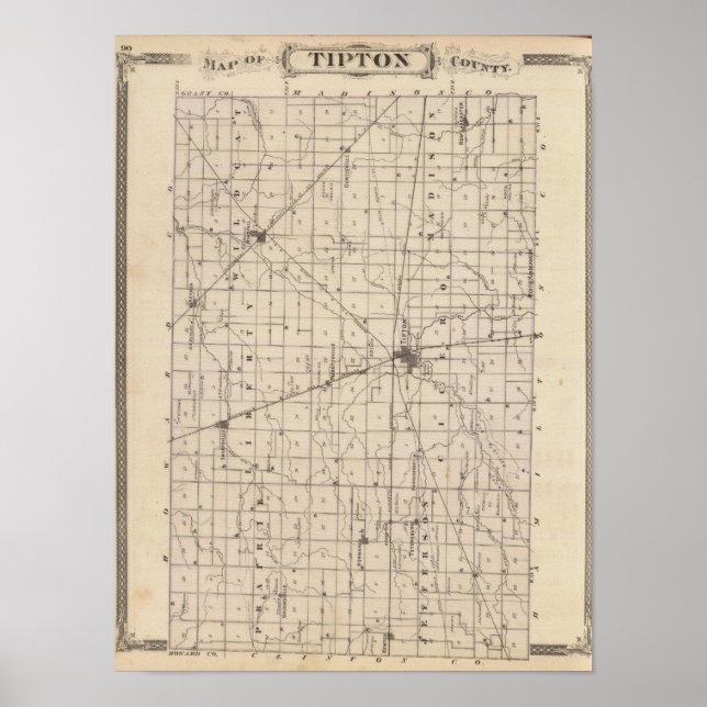 Map of Tipton County Poster (Front)