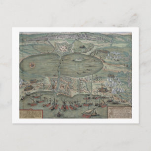 Map of Tunis, from 'Civitates Orbis Terrarum' by G Postcard