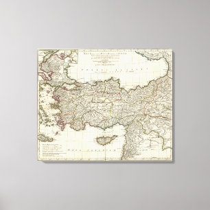 Map of Turkey Canvas Print