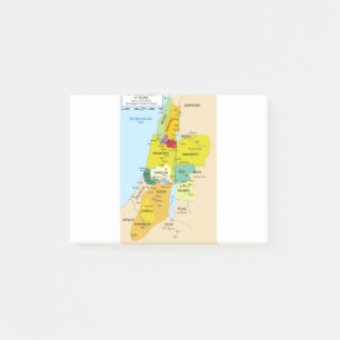 Map of Twelve Tribes of Israel from 1200 to 1050 Post-it Notes