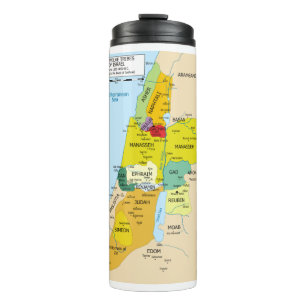 Map of Twelve Tribes of Israel from 1200 to 1050 Thermal Tumbler