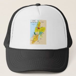 Map of Twelve Tribes of Israel from 1200 to 1050 Trucker Hat