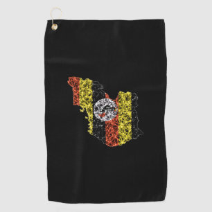Map of Uganda, Polygonal mesh line map Golf Towel