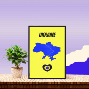 Map of Ukraine Canvas Print