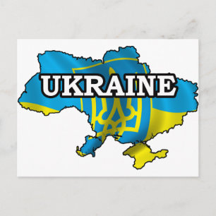 Map Of Ukraine Postcard