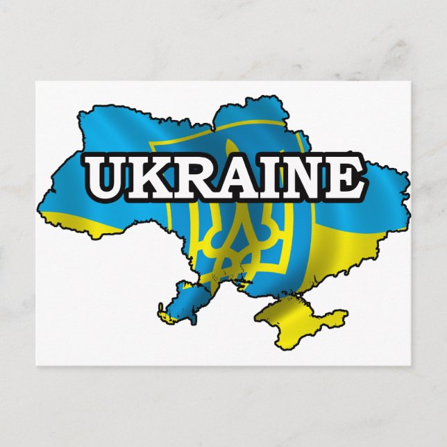 Map Of Ukraine Postcard (Front)