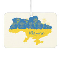 Map of Ukraine with sunflower and Ukrainian flag