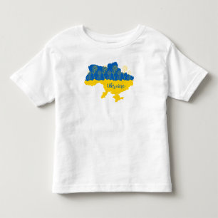 Map of Ukraine with sunflower and Ukrainian flag Toddler T-shirt