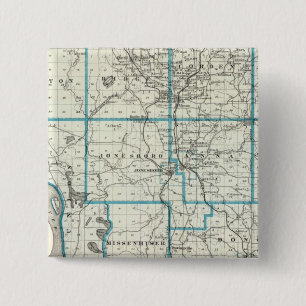 Map of Union County 2 Inch Square Button