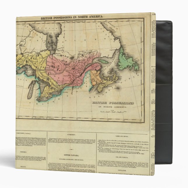 Map Of Upper And Lower Canada Binder (Front/Inside)