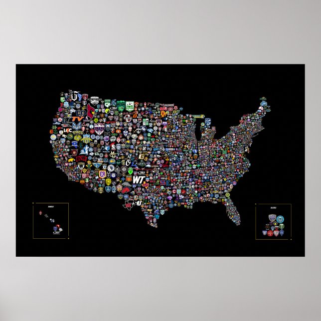 Map Of USA Soccer Poster (Front)