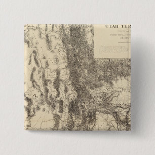 Map of Utah Territory 2 Inch Square Button