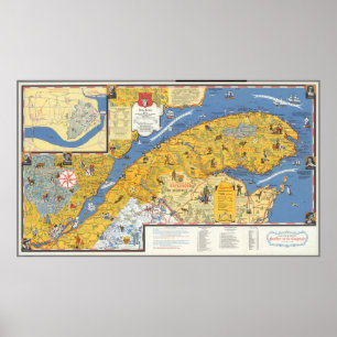Map of Vacanes, Quebec, Gaspesie (Canada) Poster
