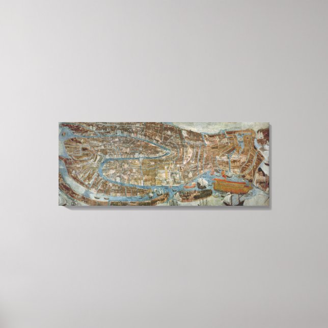 Map of Venice, first half of 17th century (panel) Canvas Print (Front)