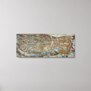 Map of Venice, first half of 17th century (panel) Canvas Print