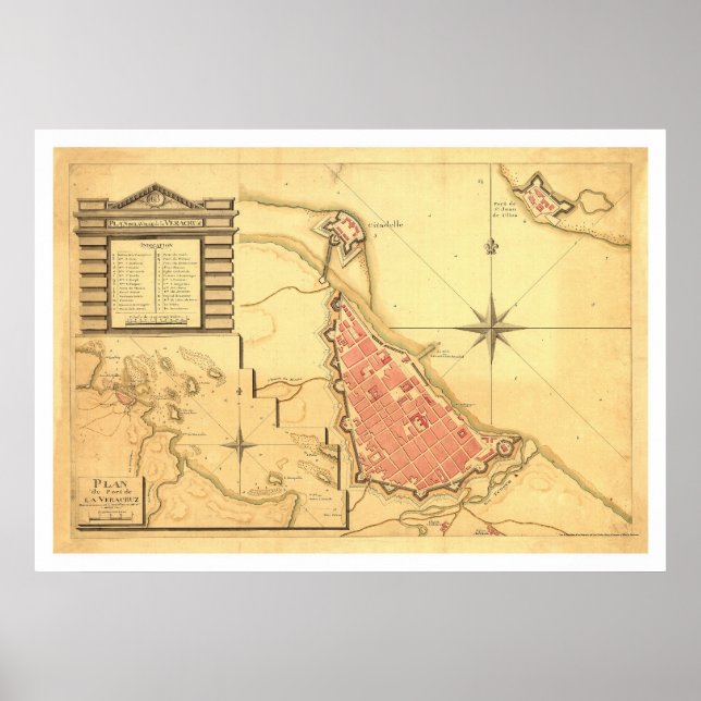 Map of Veracruz, Mexico by G. de Bois 1798 Poster (Front)