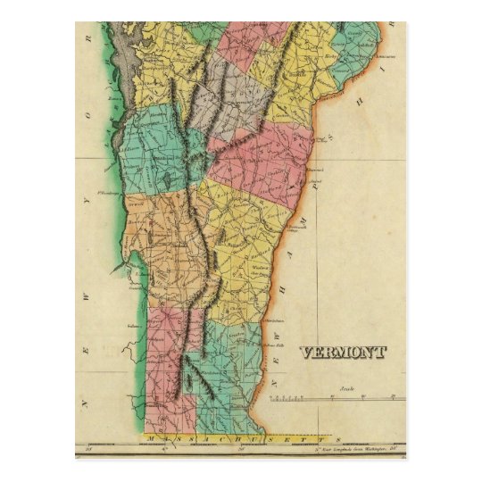 Map Of Vermont Postcard