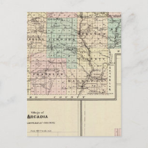 Map of Vernon County, Arcadia and Viroqua Postcard