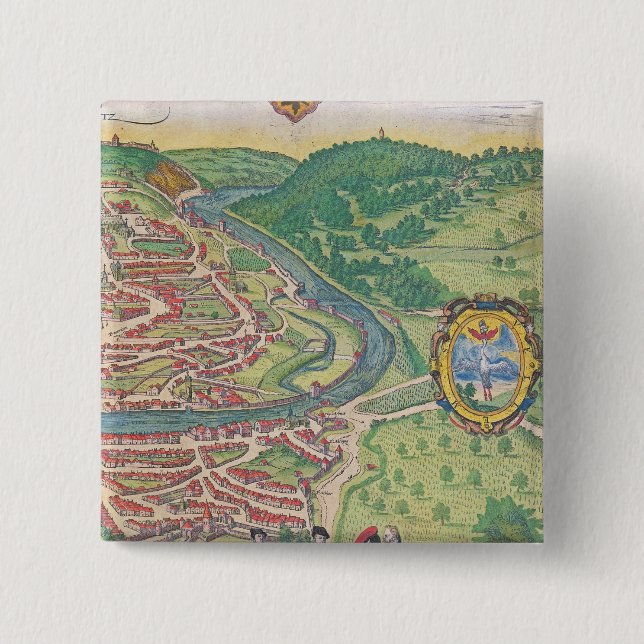 Map of Vienna 2 Inch Square Button (Front)