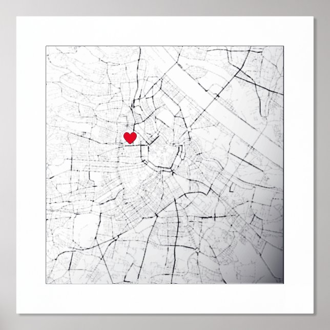 Map of Vienna, Austria Modern Elegant Classy Gift Foil Prints (Front)