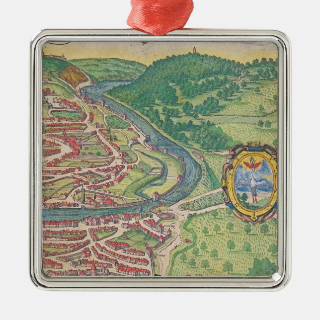 Map of Vienna Metal Ornament (Front)