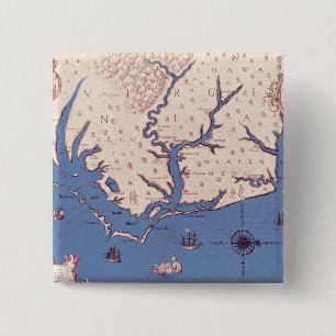 Map of Virginia 2 Inch Square Button