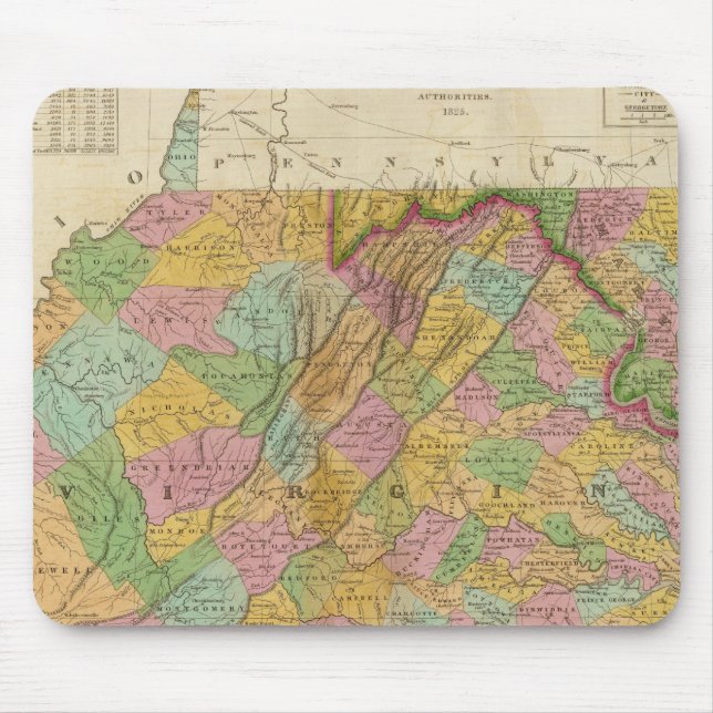 Map Of Virginia And Maryland Mouse Pad (Front)