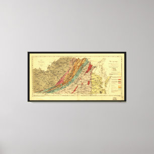 Map of Virginia by Jedediah Hotchkiss (1874) Canvas Print